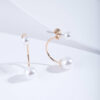 Faux Pearl Double Jacket Earrings