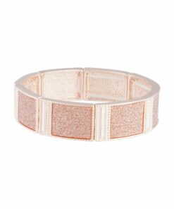 Rose Stretch Glitter Square Bangle