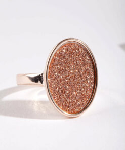 Rose Oval Glitter Paper Ring