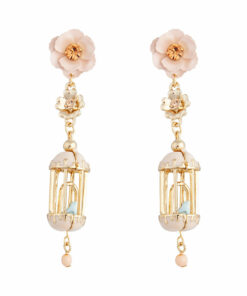 & Pastel Flower Birdcage Earrings