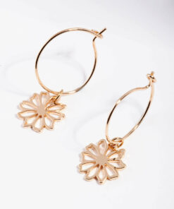 Dainty Flower Hoop Earrings