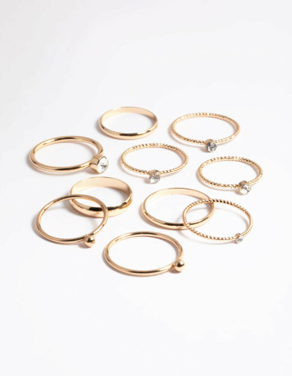 Mixed Stone & Textured Ring Pack