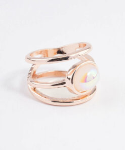 Rose Iridescent Oval Ring