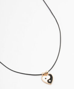 Yin & Yang Heart Cord Necklace