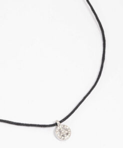 Rhodium Peace Sign Pendant Necklace