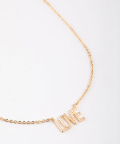 Black Letter Pendant Necklace