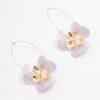 Large Flower Wire Hoop Earrings