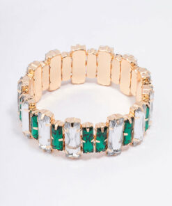 & Green Rectangle Stretch Bracelet