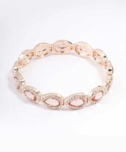 Rose Marquise & Pink Stretch Bracelet