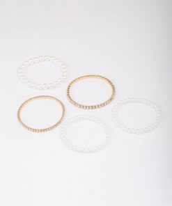 & Pearl Mixed Bracelet 5-Pack