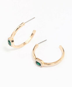 Oval Halo Hoop Earrings