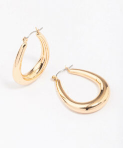 Cut Out Pear Hoop Earrings