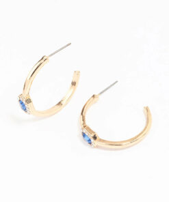 Oval Halo Hoop Earrings