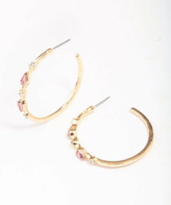Pear Circle Hoop Earrings