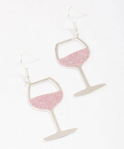 Glitter Wine Glass Earrings