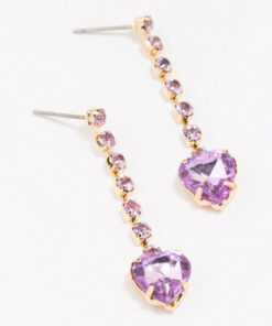 Lilac Heart Earrings