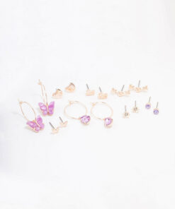 Rose Heart & Butterfly Earring 8-Pack