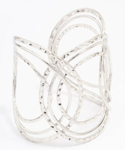 Rhodium Oval Loop Wrist Cuff