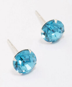 Blue Czech Crystal Stud Earrings
