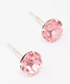 Pink Czech Crystal Stud Earrings