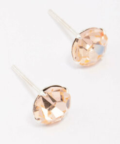 Blush Czech Crystal Stud Earrings