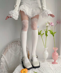 Lace over knee stockings