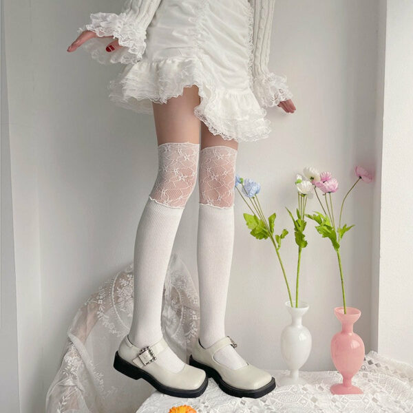 Lace over knee stockings - Image 4