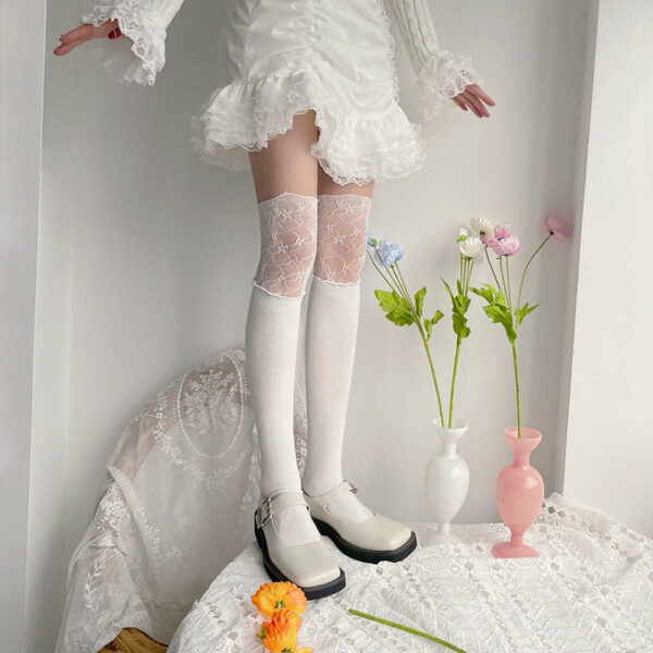 Lace over knee stockings - Image 5