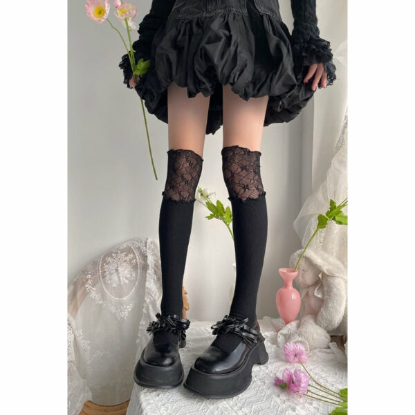 Lace over knee stockings - Image 6