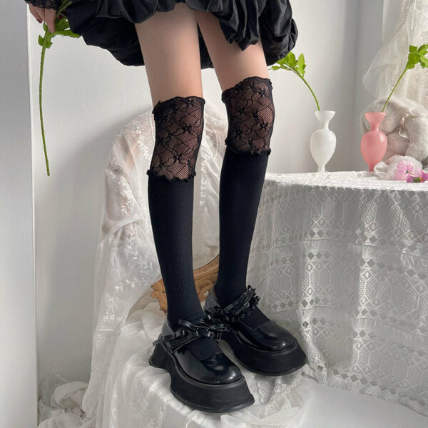Lace over knee stockings - Image 7