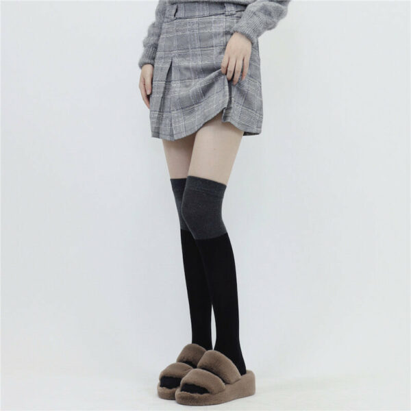 Autumn school black grey stockings c0138 - Image 3
