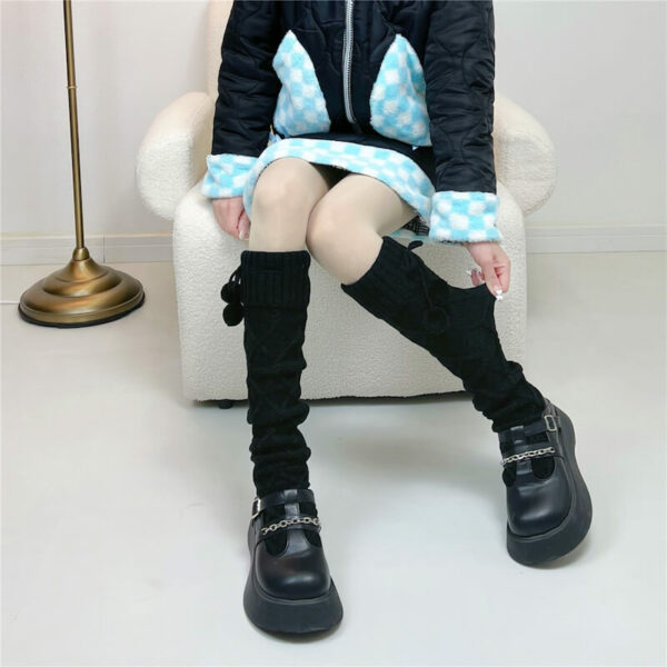 Fluffy warm pompon stockings - Image 7