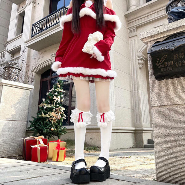 Layered pompon Christmas stockings x0007 - Image 3