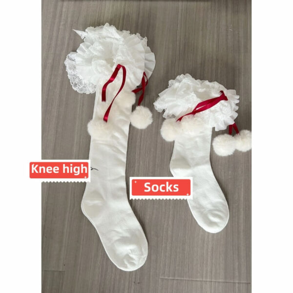Layered pompon Christmas stockings x0007 - Image 4