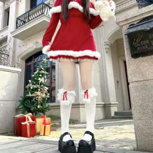 Layered pompon Christmas stockings x0007