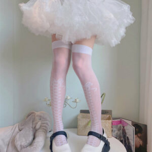 bow ribbon lace up stockings