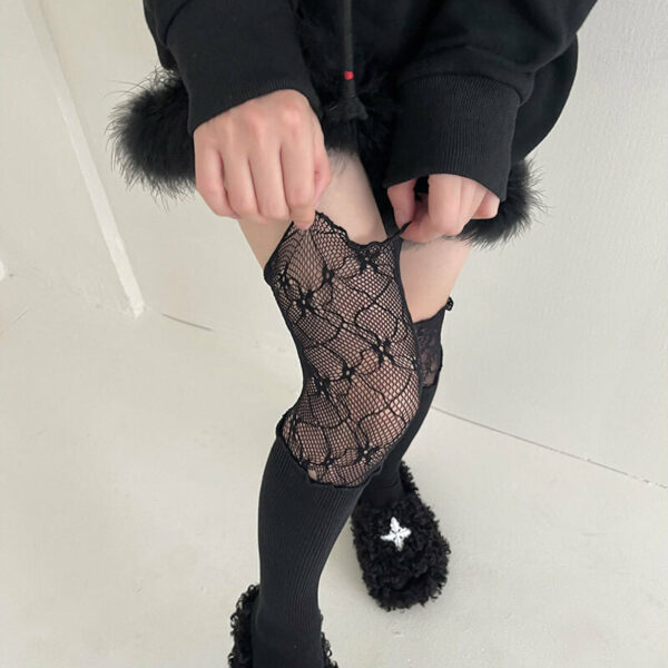 Lace over knee stockings - Image 9
